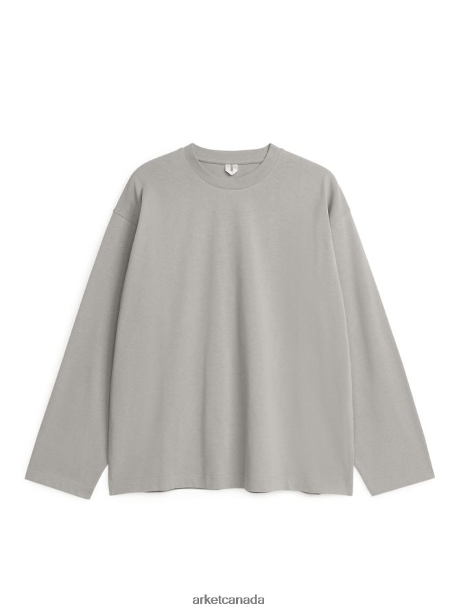 ARKET Clothing 4L826J1030 Grey Long-Sleeve T-Shirt Women