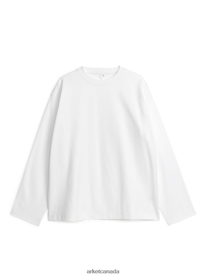 ARKET Clothing 4L826J1035 White Relaxed Long-Sleeve T-Shirt Women