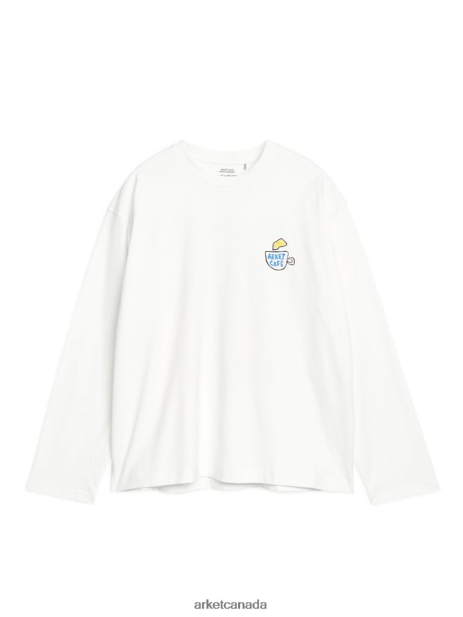 ARKET Clothing 4L826J1038 White CAFe Long-Sleeved T-shirt Women