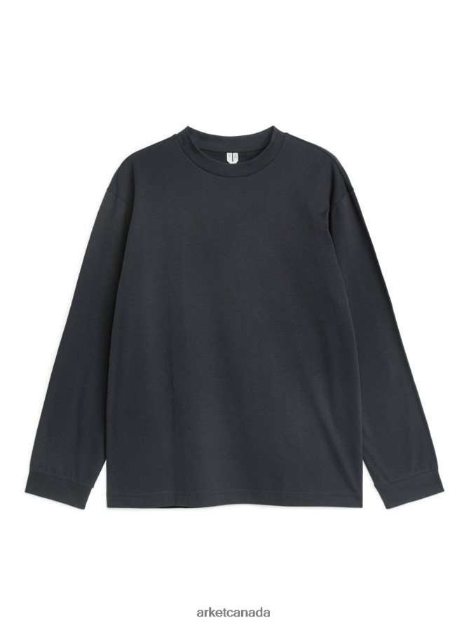 ARKET Clothing 4L826J1042 Black Lightweight Long-Sleeved T-Shirt Women