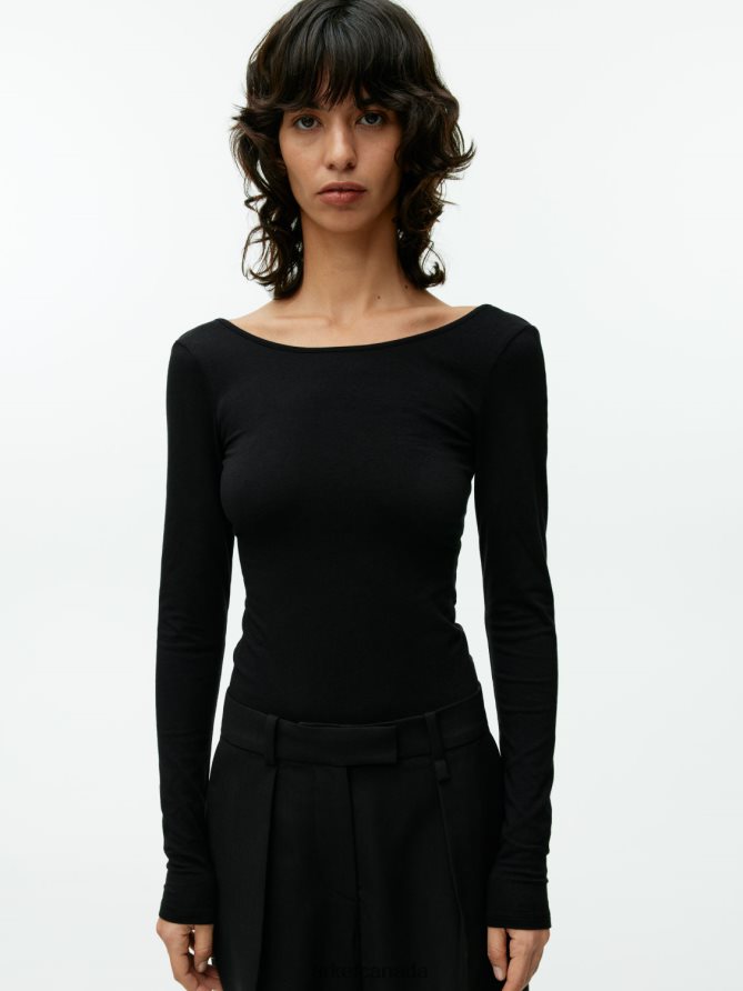 ARKET Clothing 4L826J277 Black Scoop-Neck Jersey Top Women