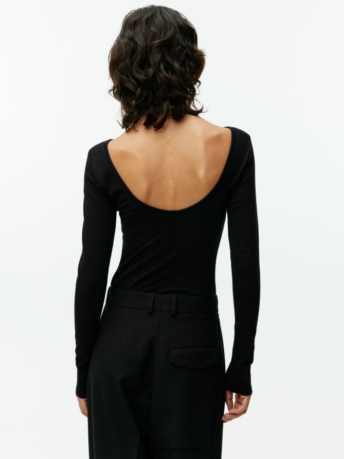 ARKET Clothing 4L826J277 Black Scoop-Neck Jersey Top Women