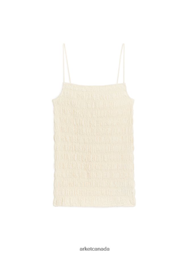 ARKET Clothing 4L826J278 Off White Seersucker Smock Top Women