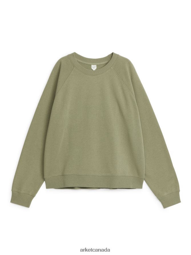 ARKET Clothing 4L826J291 Green Soft French Terry Sweatshirt Women