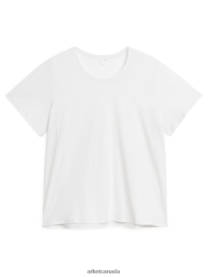 ARKET Clothing 4L826J296 White Lightweight Cotton T-Shirt Women
