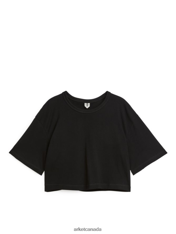 ARKET Clothing 4L826J298 Black Crop T-Shirt Women