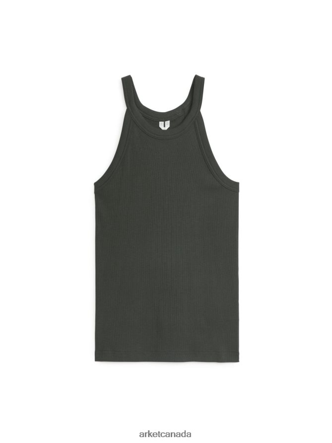 ARKET Clothing 4L826J306 Off Black Rib Tank Top Women