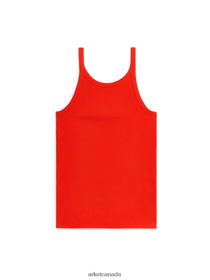 ARKET Clothing 4L826J313 Red Rib Tank Top Women