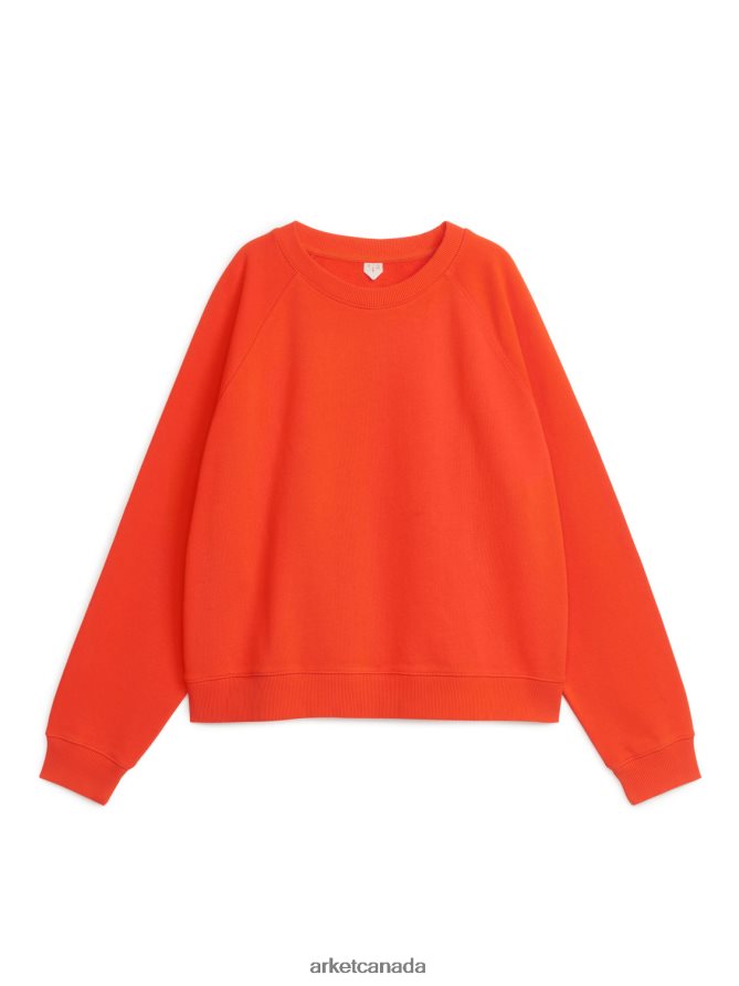 ARKET Clothing 4L826J318 Orange Soft French Terry Sweatshirt Women