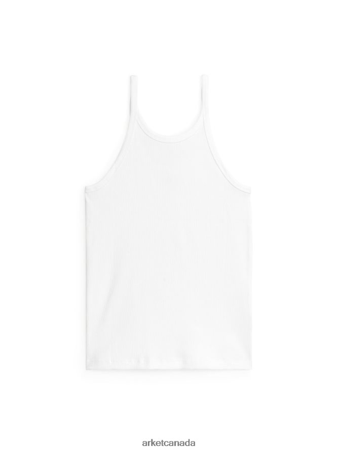 ARKET Clothing 4L826J322 White Rib Tank Top Women