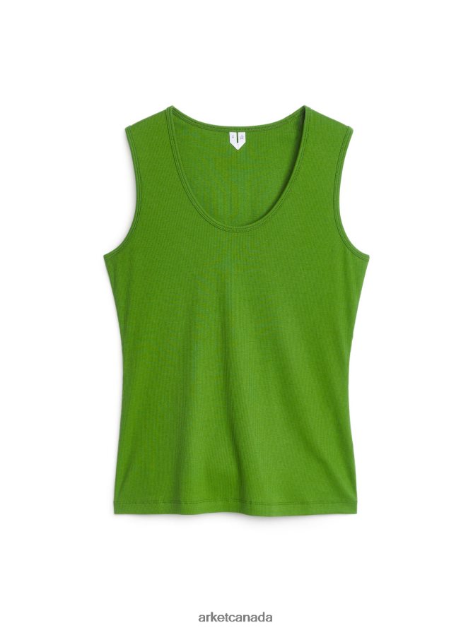 ARKET Clothing 4L826J330 Green Rib Tank Top Women