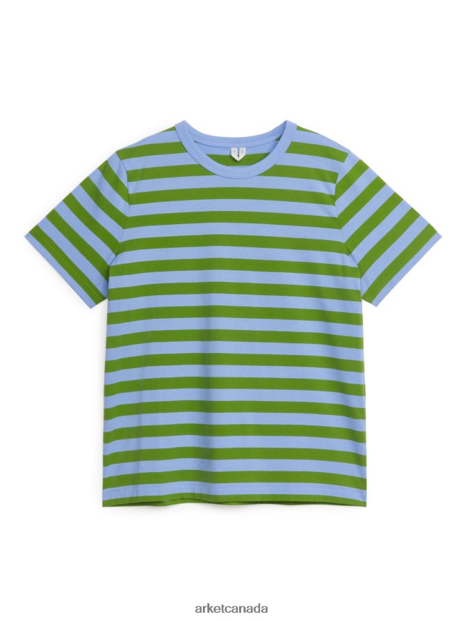 ARKET Clothing 4L826J331 Green/Lilac Short-Sleeve T-Shirt Women
