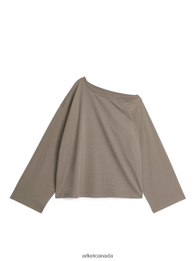 ARKET Clothing 4L826J335 Mole Asymmetric-Neck T-Shirt Women