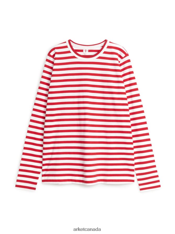 ARKET Clothing 4L826J336 Red/White Long-Sleeved T-Shirt Women