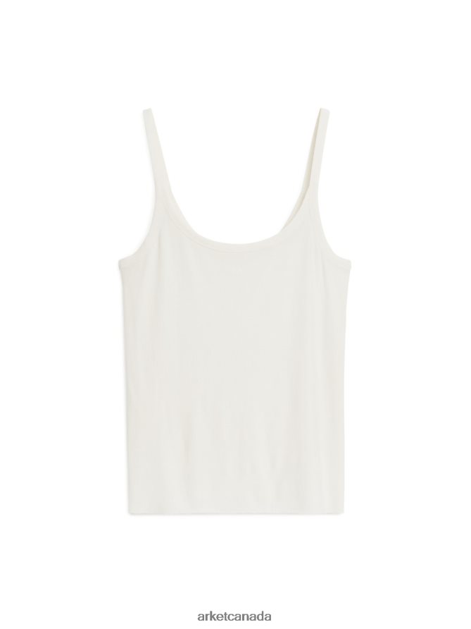 ARKET Clothing 4L826J347 Off White Silk Strap Top Women