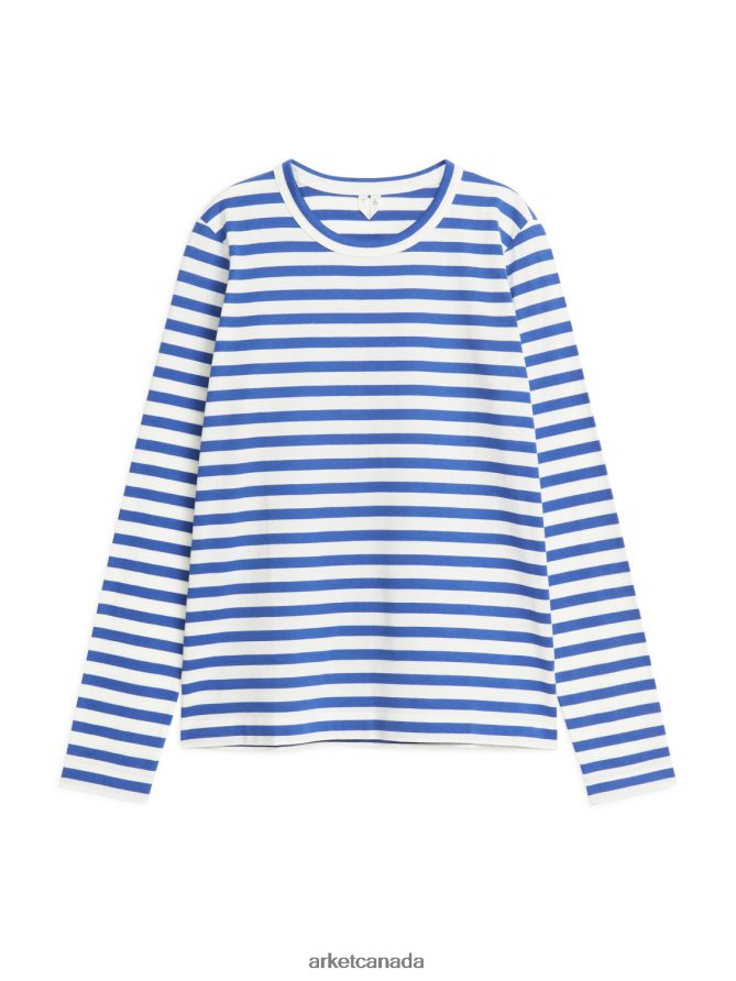 ARKET Clothing 4L826J349 Blue/White Long-Sleeved T-Shirt Women