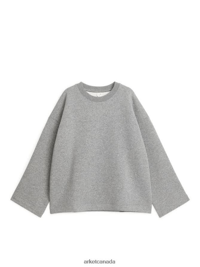 ARKET Clothing 4L826J357 Grey Melange Oversized Sweatshirt Women