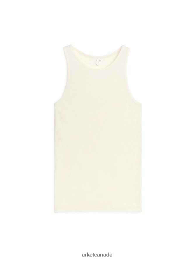 ARKET Clothing 4L826J358 Off-White Silk Tank Top Women