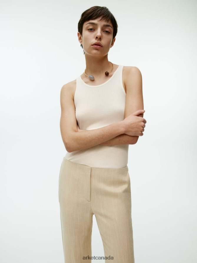ARKET Clothing 4L826J358 Off-White Silk Tank Top Women