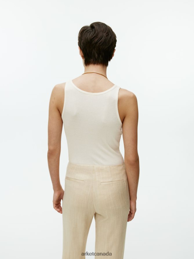ARKET Clothing 4L826J358 Off-White Silk Tank Top Women
