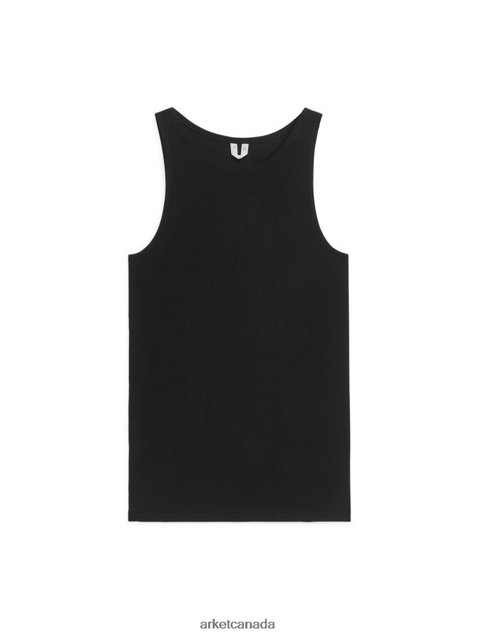 ARKET Clothing 4L826J359 Black Silk Tank Top Women