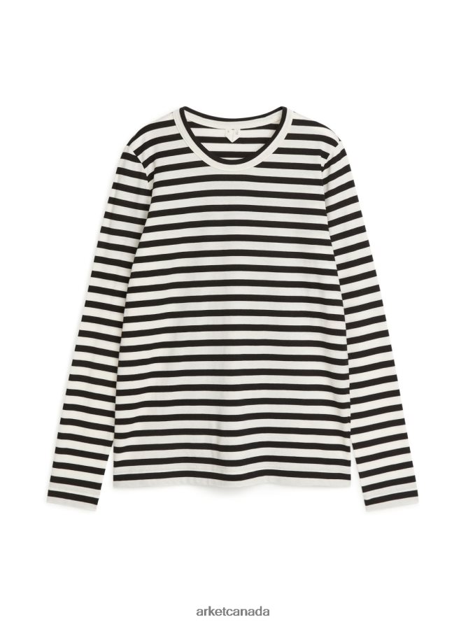 ARKET Clothing 4L826J362 Black/Beige Long-Sleeved T-Shirt Women
