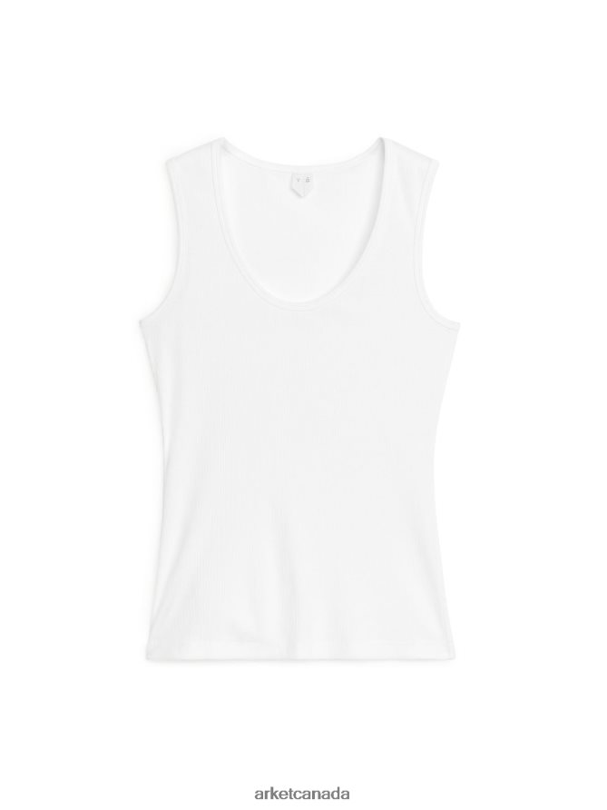 ARKET Clothing 4L826J363 White Rib Tank Top Women