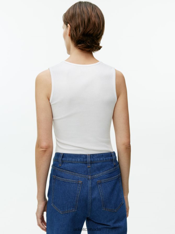 ARKET Clothing 4L826J363 White Rib Tank Top Women