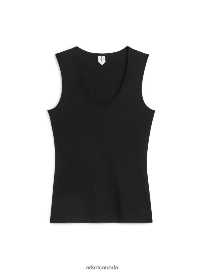ARKET Clothing 4L826J364 Black Rib Tank Top Women