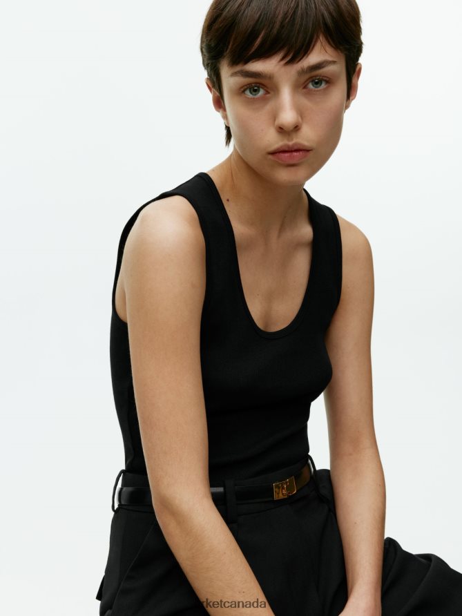 ARKET Clothing 4L826J364 Black Rib Tank Top Women