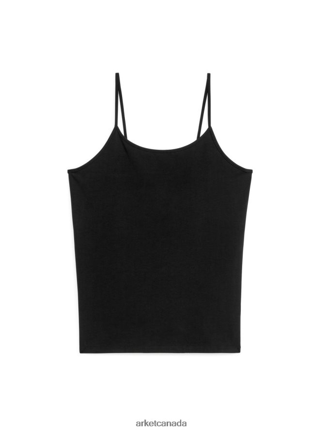 ARKET Clothing 4L826J365 Black Jersey Strap Top Women