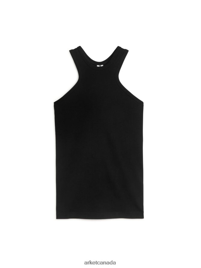ARKET Clothing 4L826J375 Black Ribbed Racer Tank Women