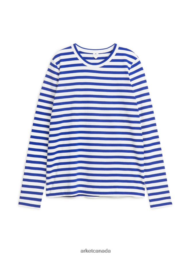 ARKET Clothing 4L826J377 Blue/White Long-Sleeved T-Shirt Women