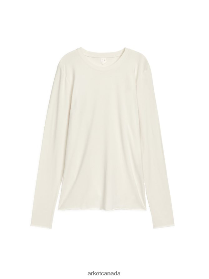 ARKET Clothing 4L826J380 Off White Lyocell Blend Long Sleeve Women