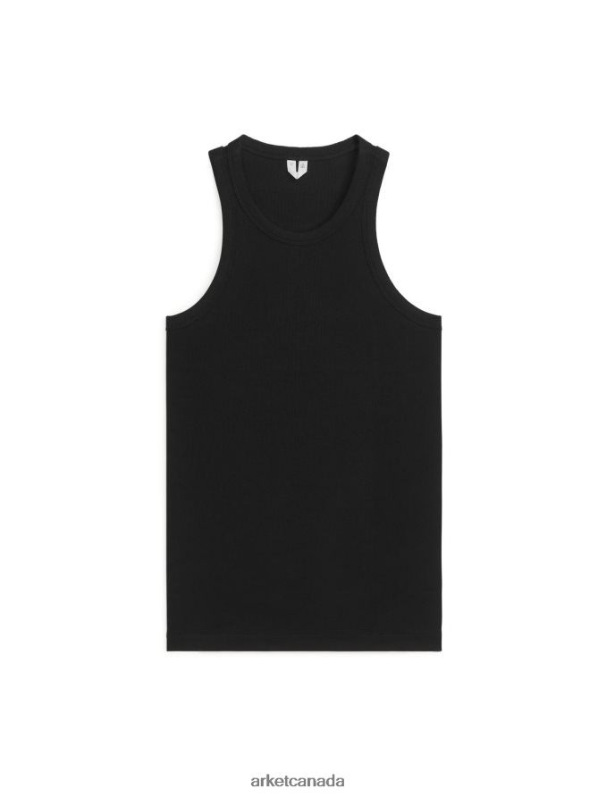 ARKET Clothing 4L826J382 Black Rib Racer Tank Top Women
