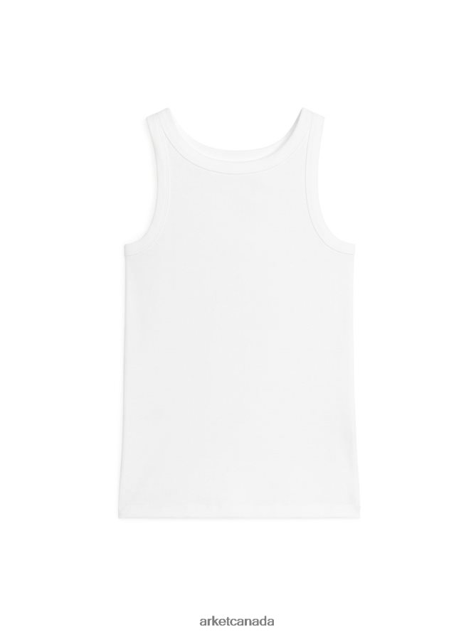 ARKET Clothing 4L826J383 White Rib Tank Top Women