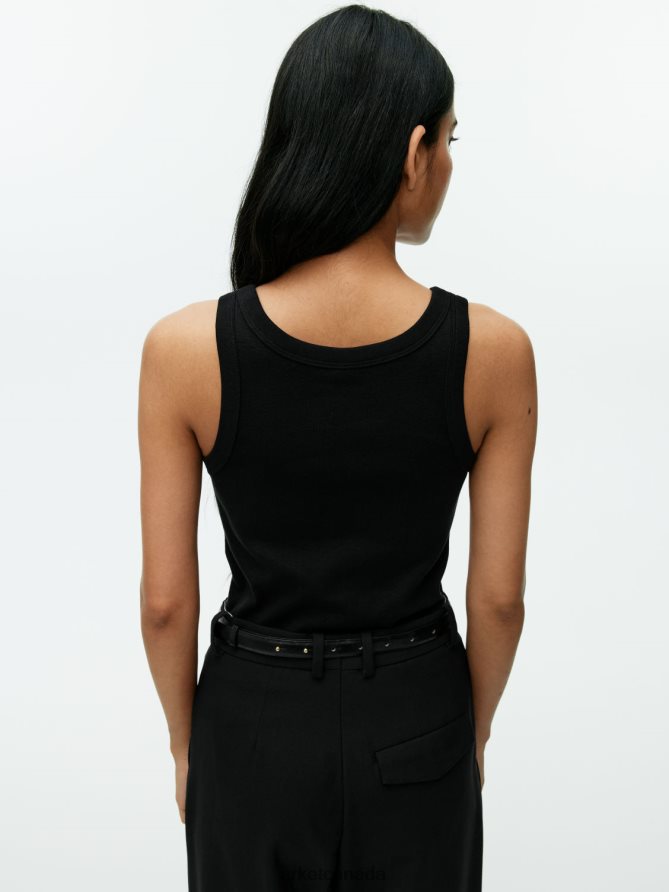 ARKET Clothing 4L826J384 Black Rib Tank Top Women