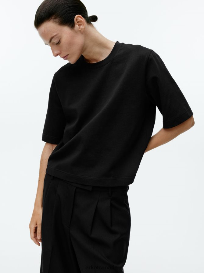 ARKET Clothing 4L826J387 Black Heavyweight Boxy T-Shirt Women