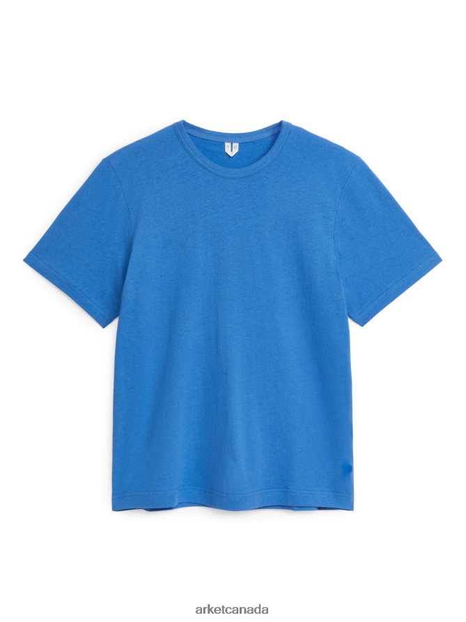ARKET Clothing 4L826J985 Blue Linen Blend T-Shirt Women