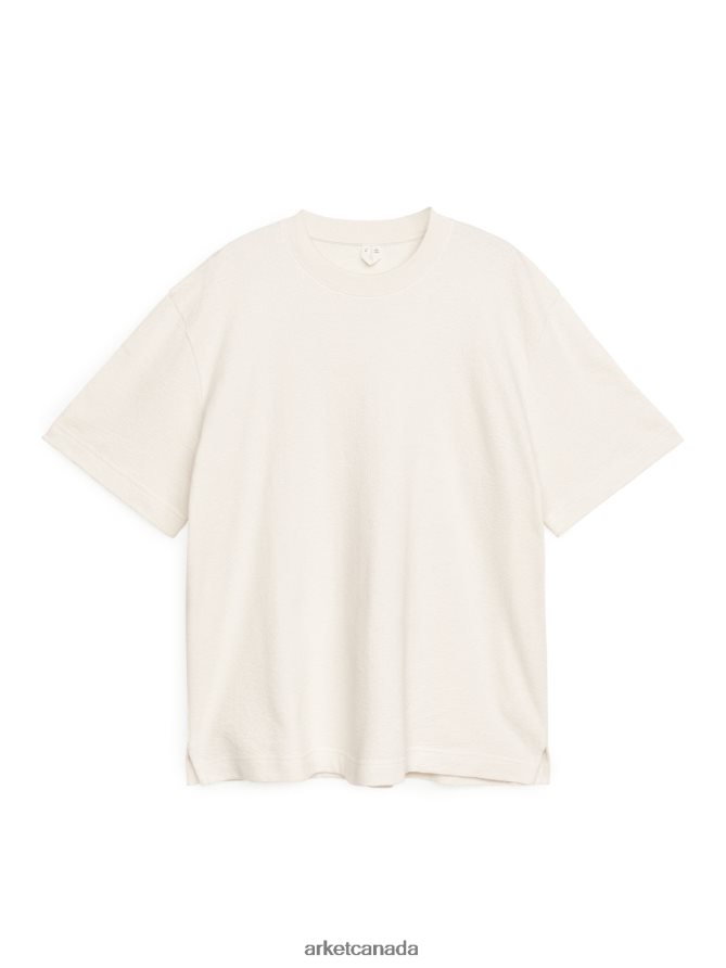 ARKET Clothing 4L826J986 Off White Boucle Jersey T-Shirt Women