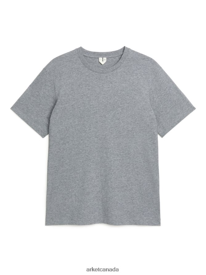 ARKET Clothing 4L826J988 Grey Melange Midweight T-Shirt Women