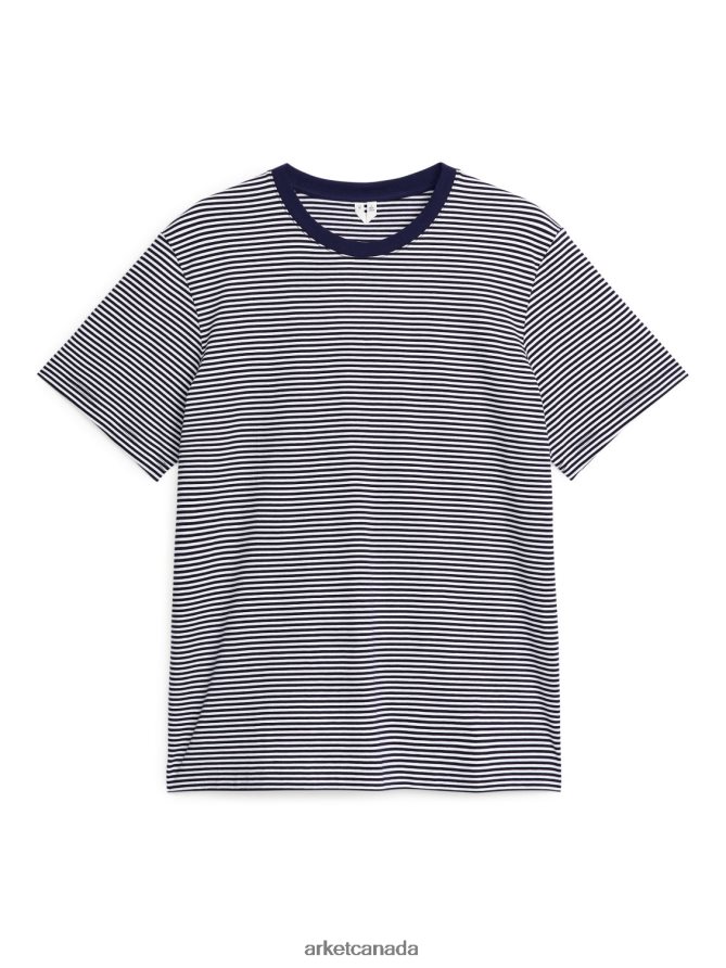 ARKET Clothing 4L826J994 Dark Blue/White Midweight T-Shirt Women