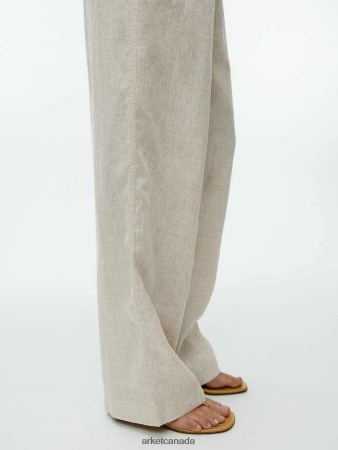 ARKET Clothing 4L826J168 Beige Linen Drawstring Trousers Women