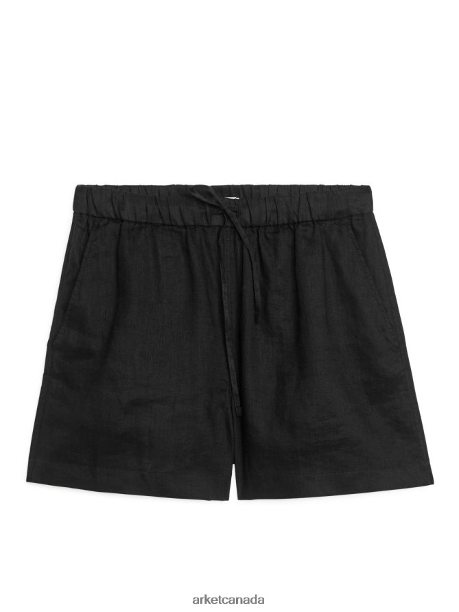 ARKET Clothing 4L826J170 Black Linen Shorts Women