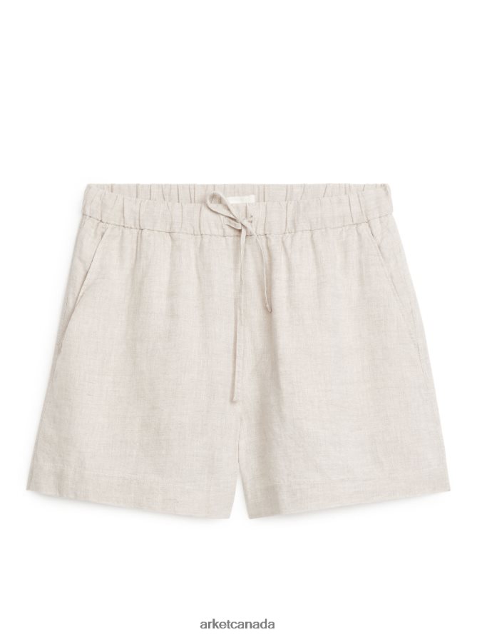 ARKET Clothing 4L826J171 Beige Linen Shorts Women