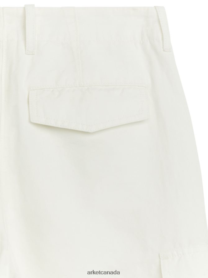 ARKET Clothing 4L826J173 White Linen Blend Cargo Trousers Women