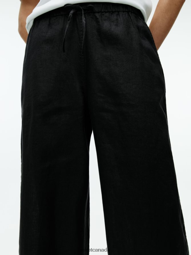 ARKET Clothing 4L826J176 Black Linen Drawstring Trousers Women