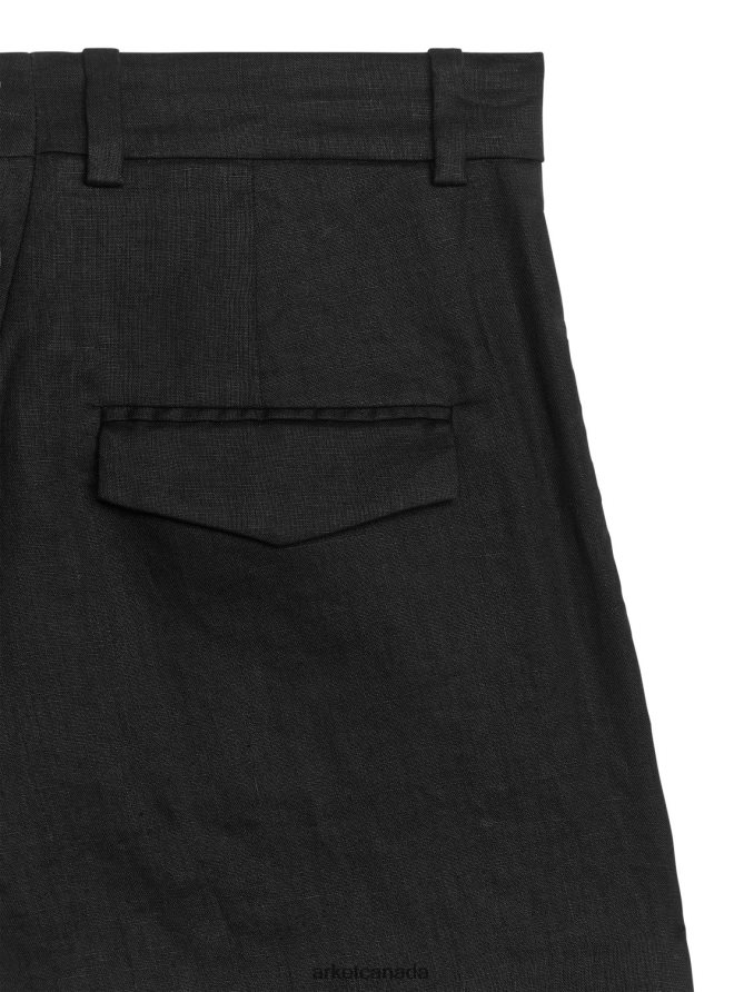 ARKET Clothing 4L826J178 Black Linen Trousers Women