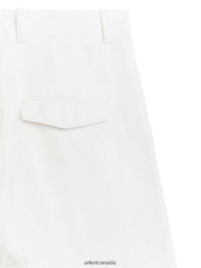 ARKET Clothing 4L826J189 White Linen Trousers Women