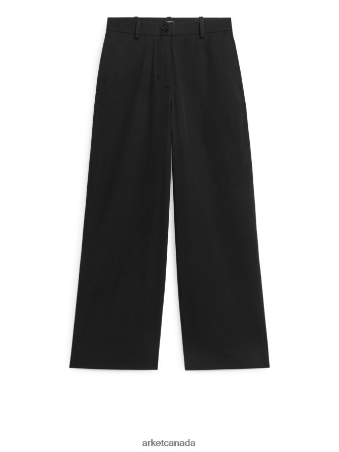 ARKET Clothing 4L826J196 Black Wide Stretchy Chinos Women